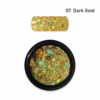 Holo glitter mix dark gold